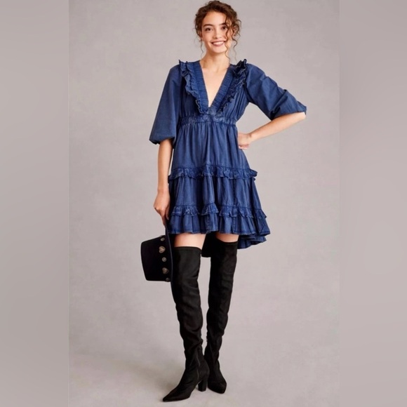 Anthropologie Dresses & Skirts - Anthropologie - Denim Layered High Low Dress